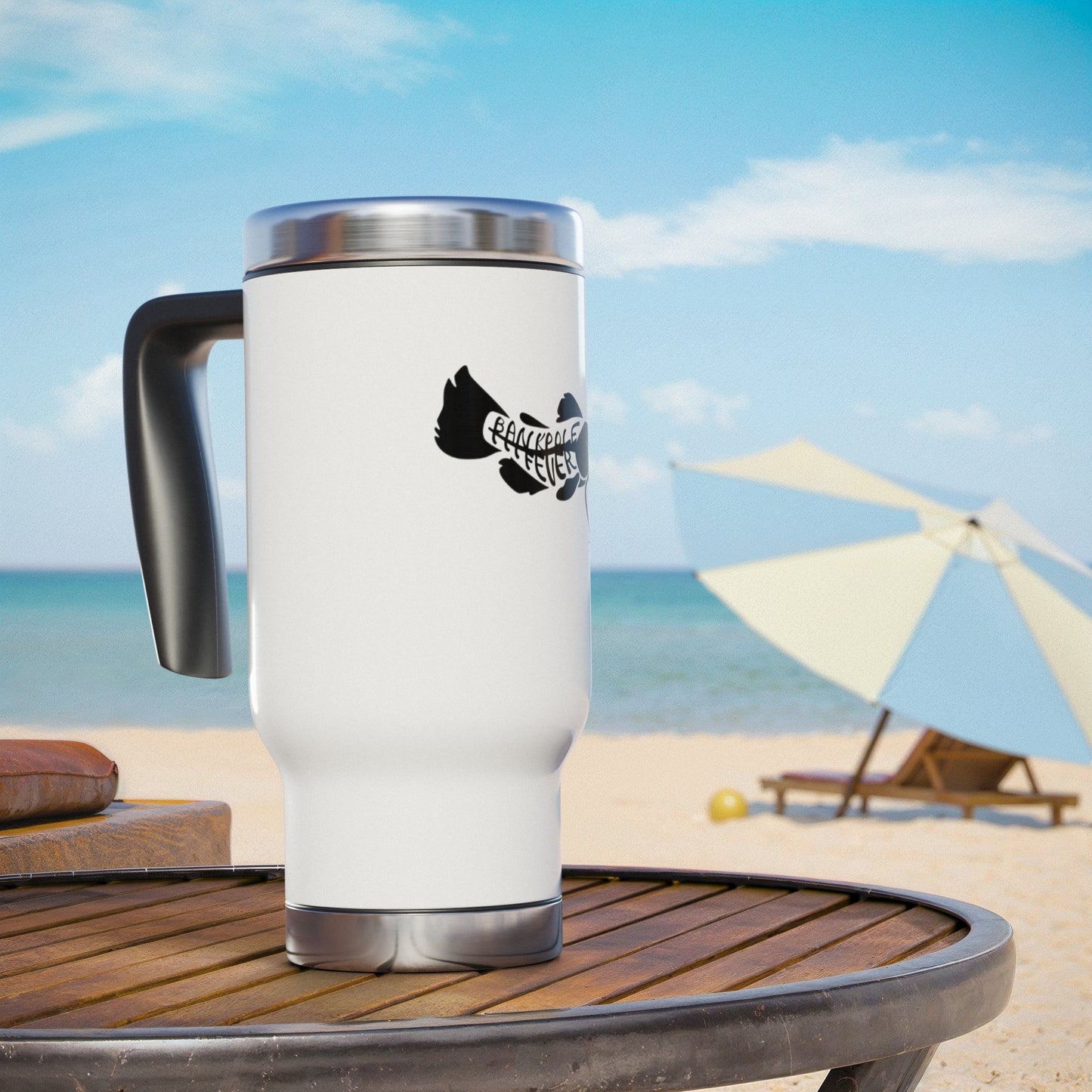 Fish Lover's Stainless Steel Travel Mug - 14oz with Handle